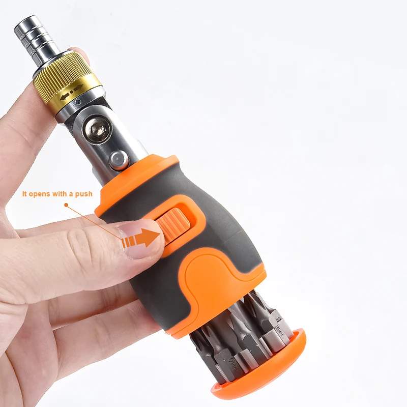 8ใน1ไขควงแบบพกพา Multifunctional 2-Way Ratchet ไขควง S2บิต180 ° การหมุนเครื่องมือบำรุงรักษา