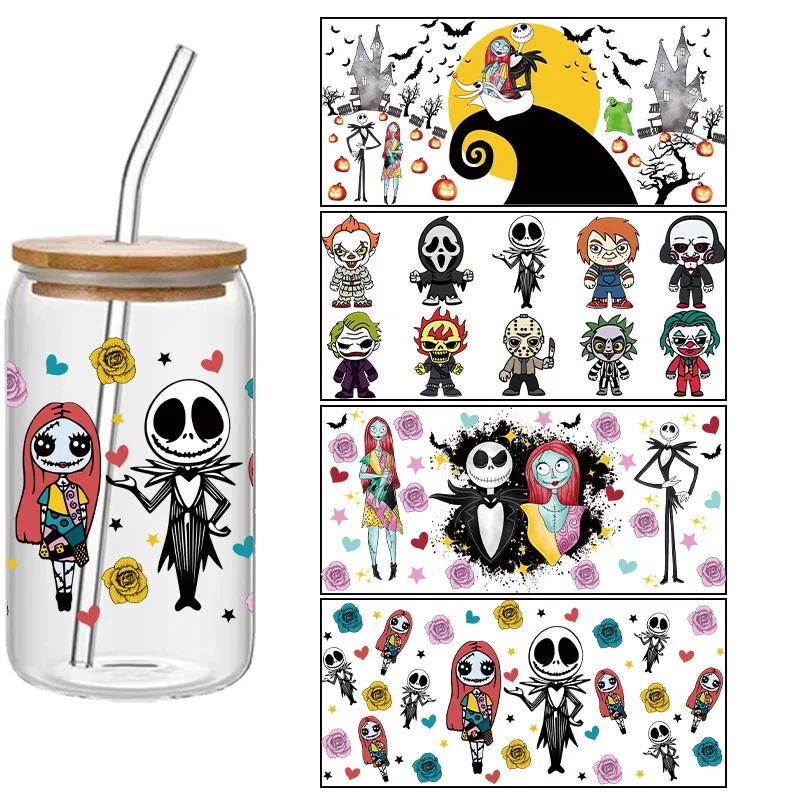 

16oz glass cup Cultural stickers Coffee cup 3D UV Transfer Stickers