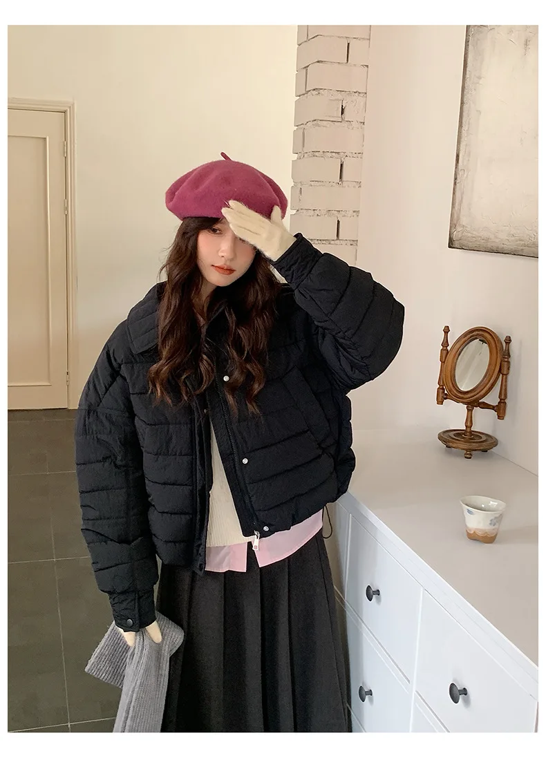 2025 Giacca invernale imbottita in cotone Cappotto caldo Parka da donna Piumino in cotone ultraleggero Capispalla casual femminile