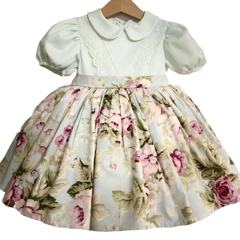 

0-12Y Baby Girl Summer Embroidery Vintage Princess Dress for Birthday Photography Holiday Eid B424