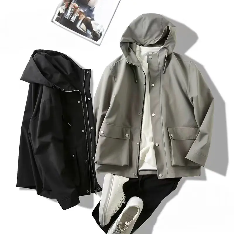 

Мужская повседневная ветрозащитная водонепроницаемая куртка с капюшоном Trade King, подставка Long Sve, молодежная куртка из полиэфирного волокна