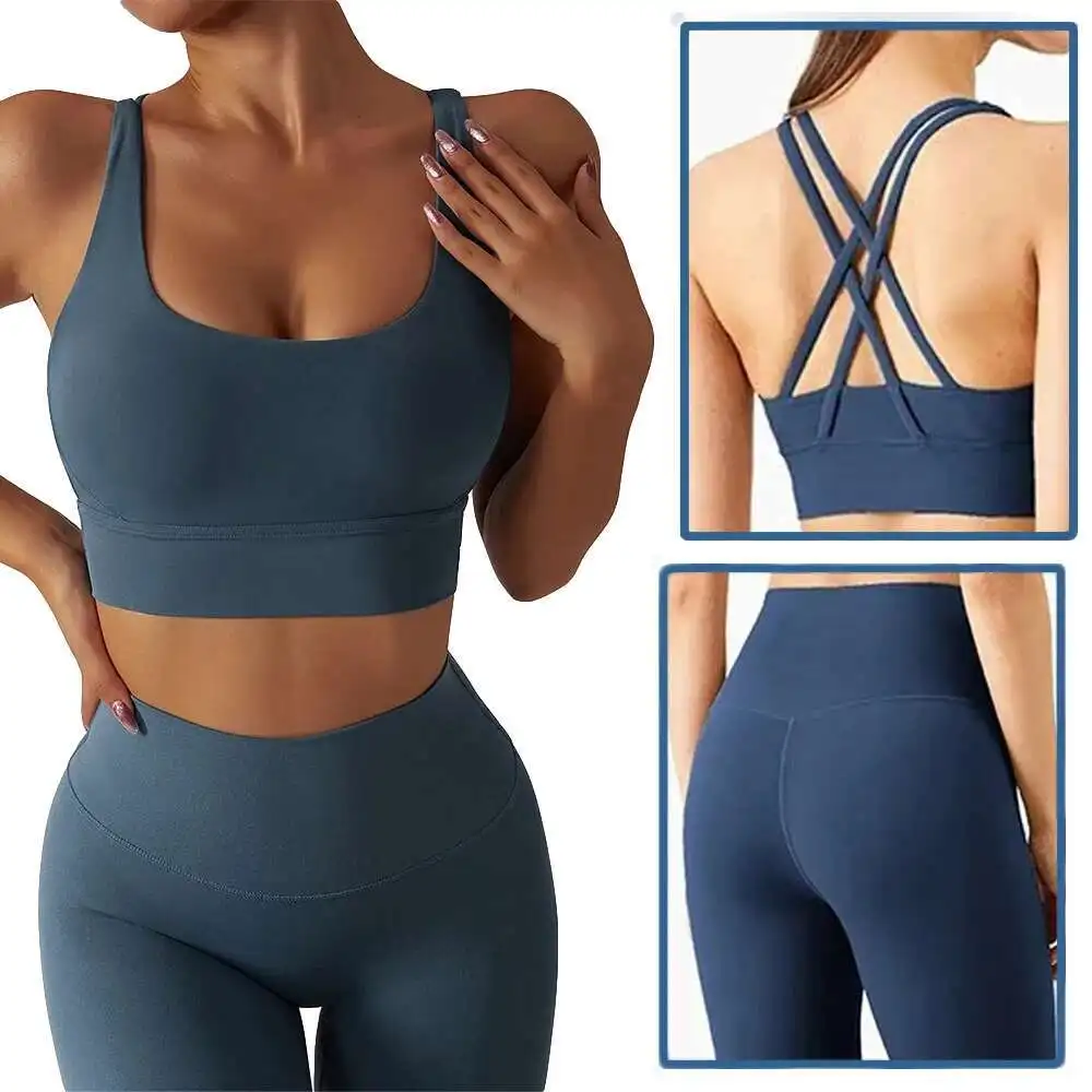 

PMWRUN Yoga Set Women Sportswear Fitness Suits No Front Seam Soft Yoga Wear Workout Clothes For Women Gym Set Sports Clothing