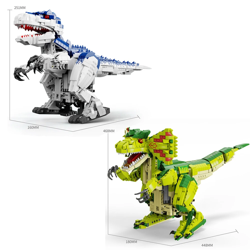 Technical Indominus Rex Building Block Radio 2.4ghz Remote Control Dinosaur Dilophosaurus Bricks Rc Steam Educational Toys Stem