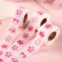 100-500 Pcs 1Inch Cherry Blossom Sealing Flower Stickers Scrapbooking Design Festival Party Decorations Sakura Gift Labels