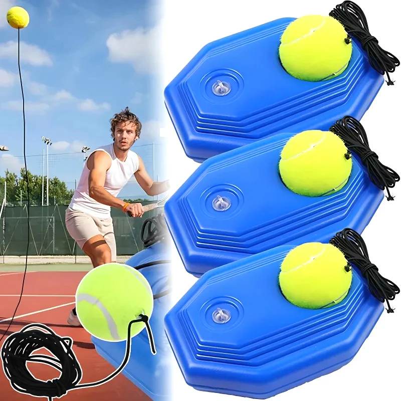 Portable Solo Tennis Trainer Rebound Tennis Ball With String Rope Self Tennis Practice Training Tool For Adults Kids Beginners