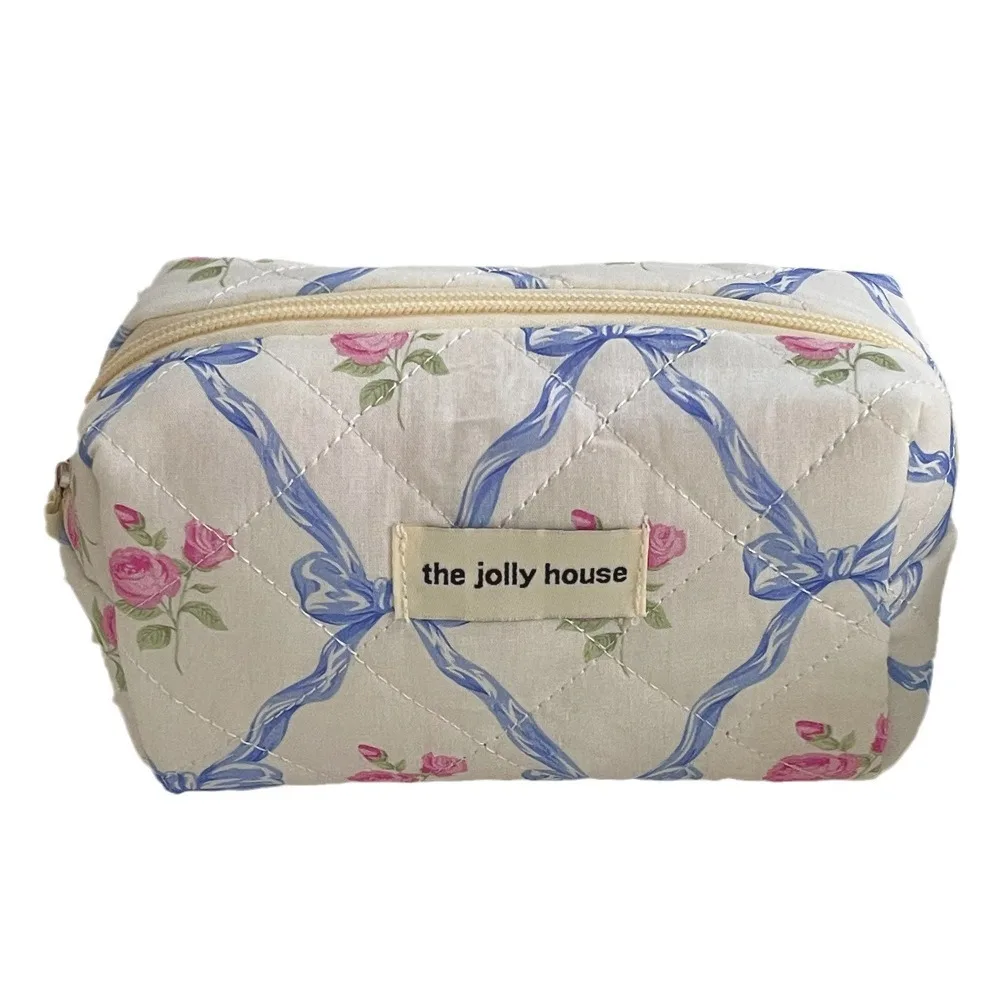 Large Capacity Bow Makeup Bag Durable Wear-resistant Cosmetics Storage Bag Multi-function Portable Storage Toiletry Bag Travel