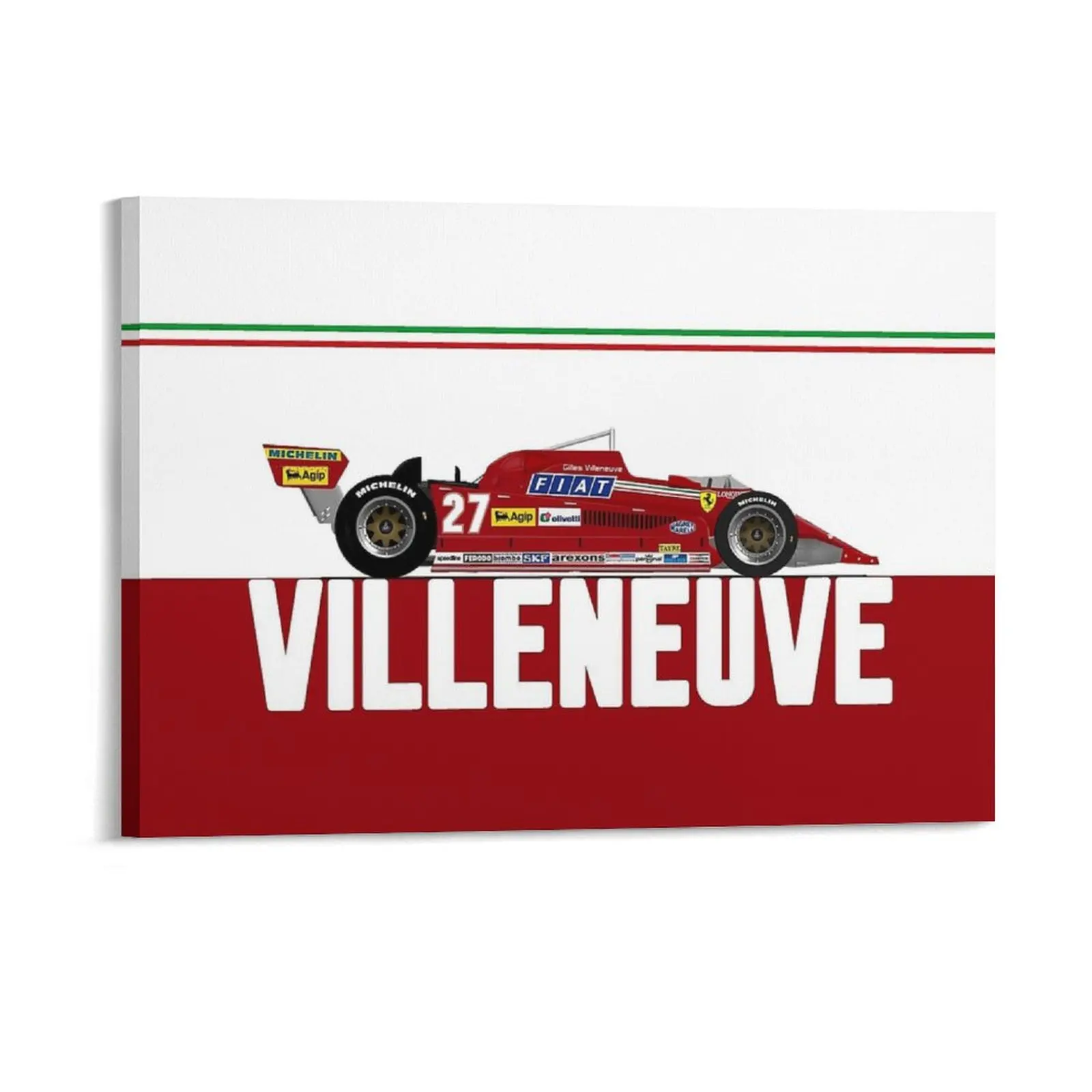 Gilles Villeneuve 126CK Helmet  1979 Metal Design Plates Wall Mural Designing Home Framed Wall Paintings
