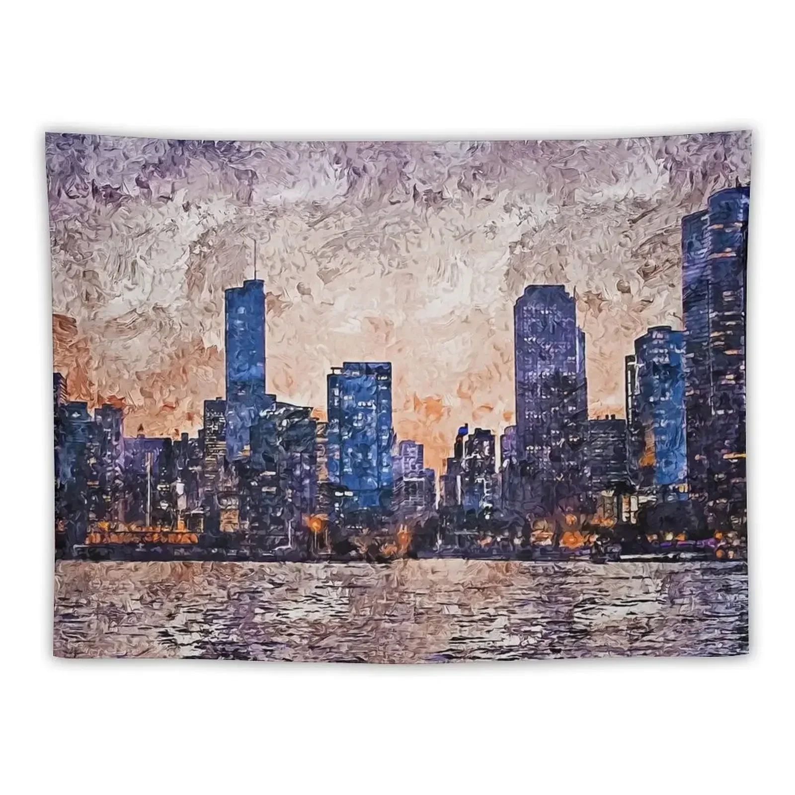 

Chicago Panorama Tapestry For Bedroom Kawaii Room Decor Tapestry