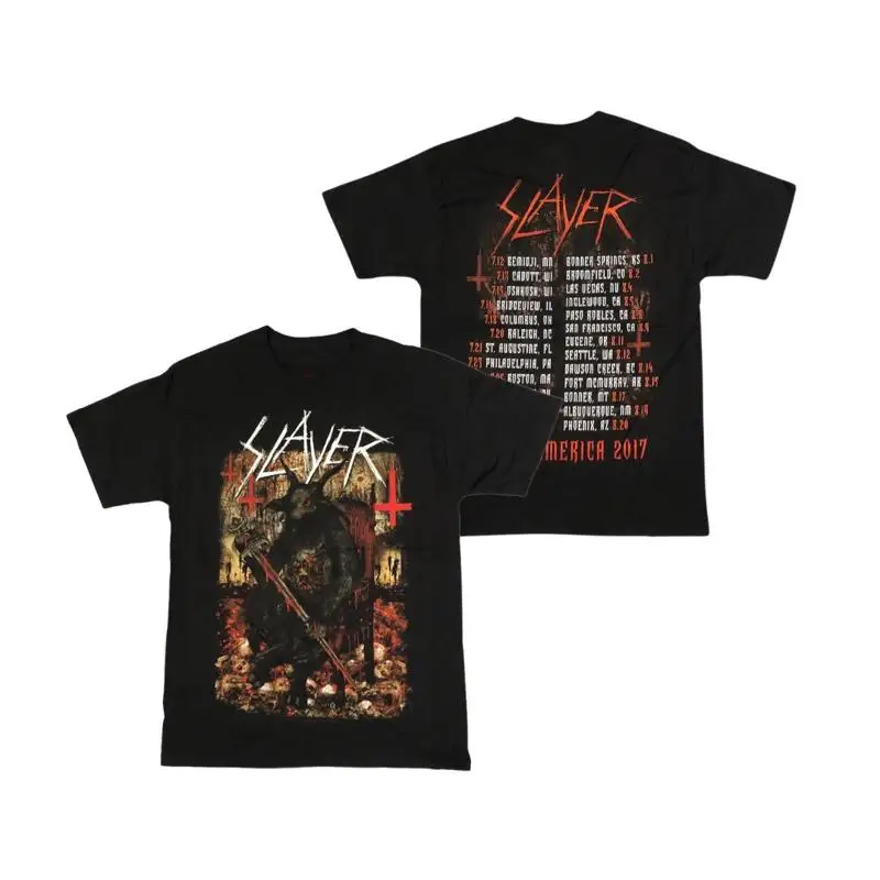 

Slayer T Shirt North America 2017 Dates Tour Metal Band Goat Sword REPRINT NEW