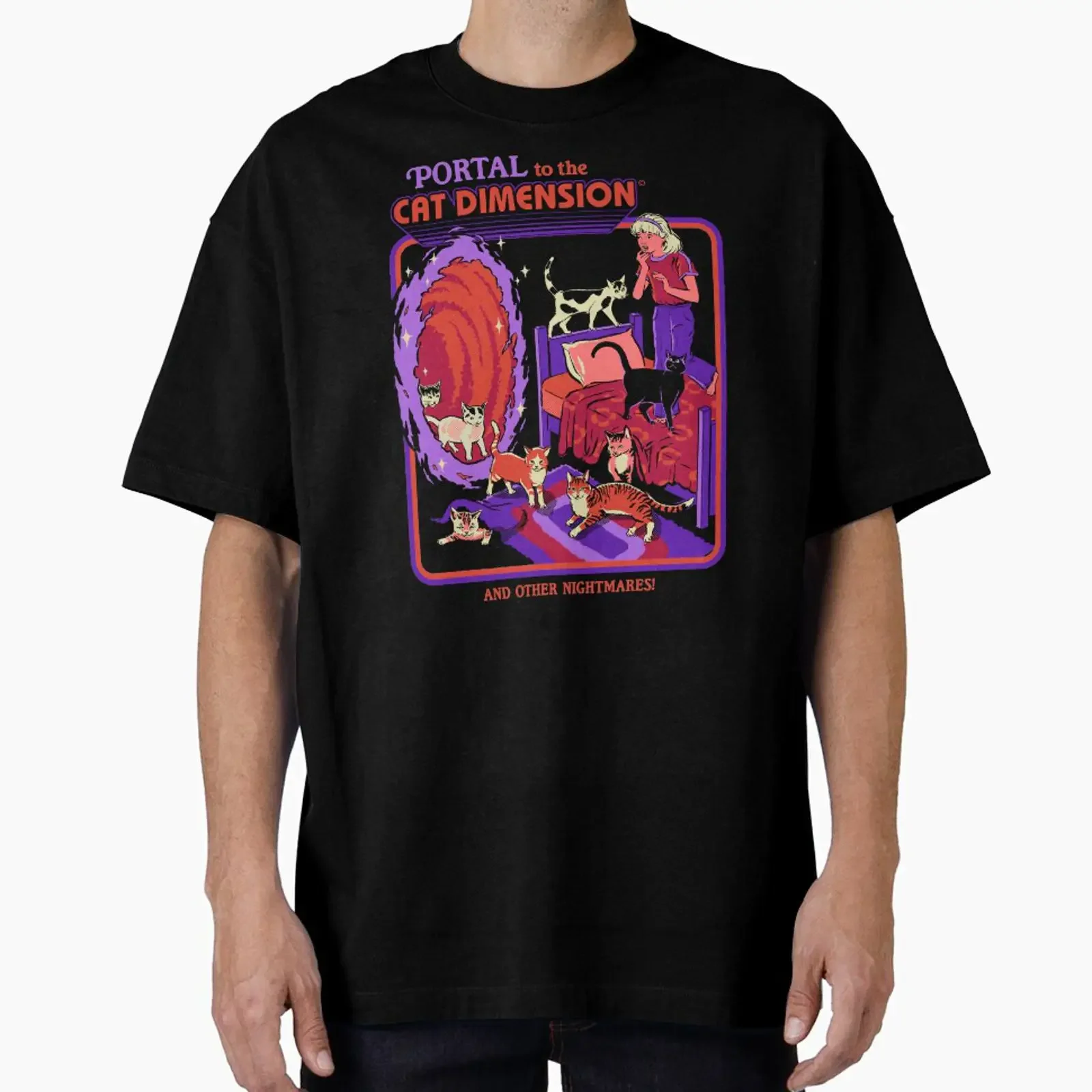 The Cat Dimension designed and sold by Steven Rhodes vintage Washed designer clothes Unisex Stylish Comfortable Breathable