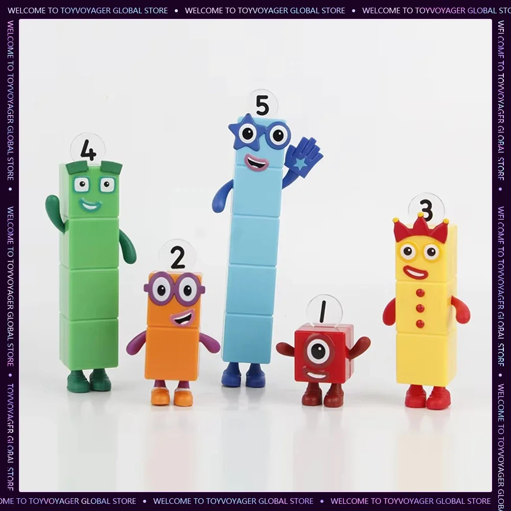 5 قطعة مجموعة Numberblocks عمل أرقام نموذج PVC تمثال نموذج جمع غرفة الديكور كعكة عيد ميلاد ديكور هدايا عيد الميلاد اللعب