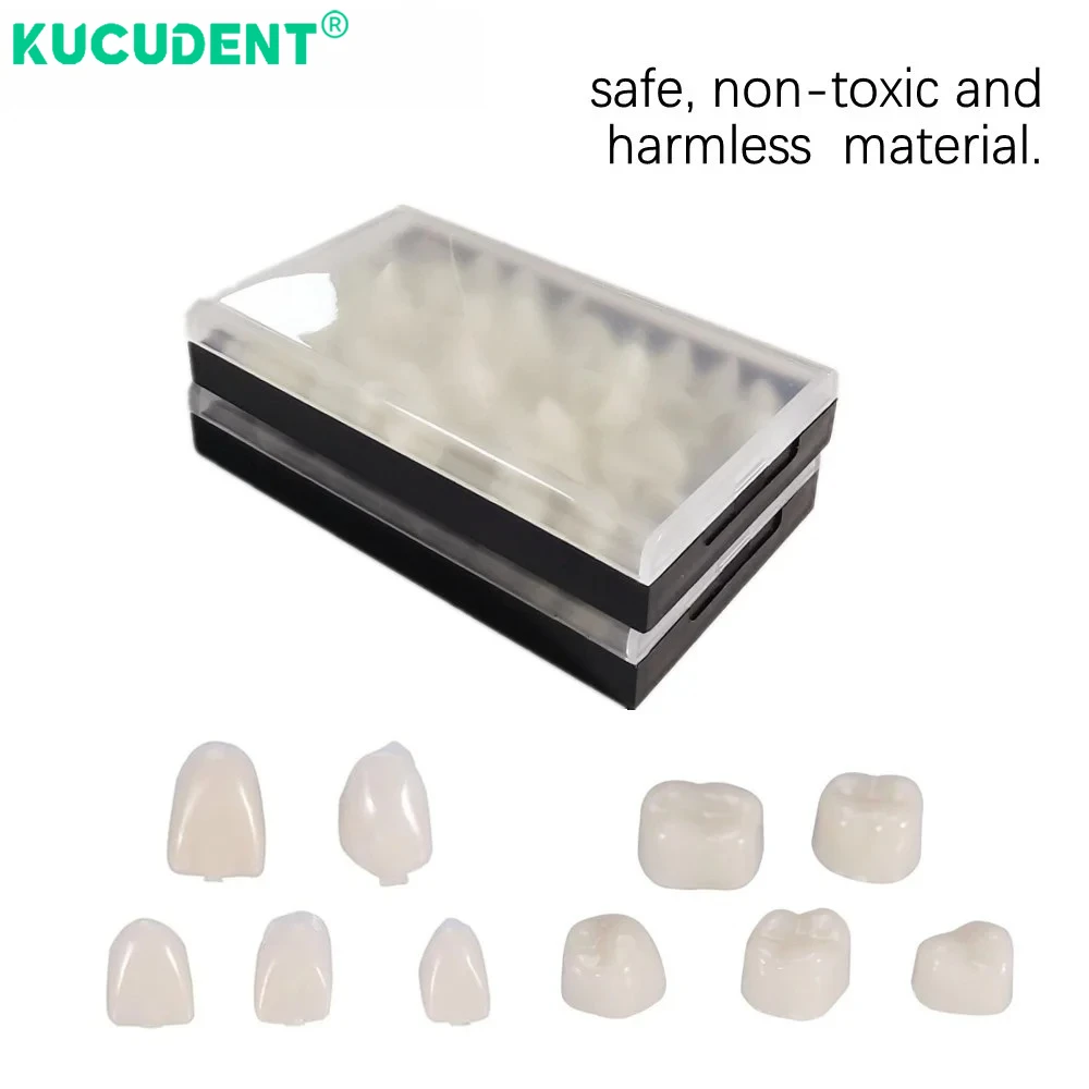 1 صندوق الأسنان طقم التاج المؤقت الأمامي الأمامي المولي الخلفي قشرة الأسنان للأطفال العناية بالفم تبييض الأسنان أدوات طب الأسنان