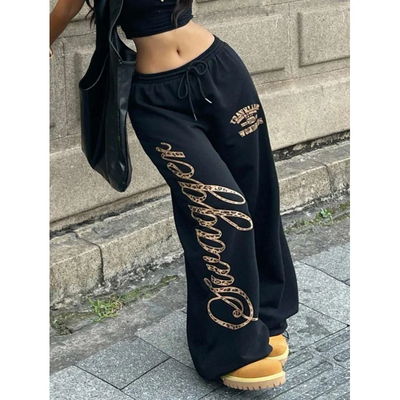 

Neutral Style Hip Hop Wide Leg Pants Casual Loose Fit Trousers for Women Spring Season Other Material 100% Comfortable Long P...
