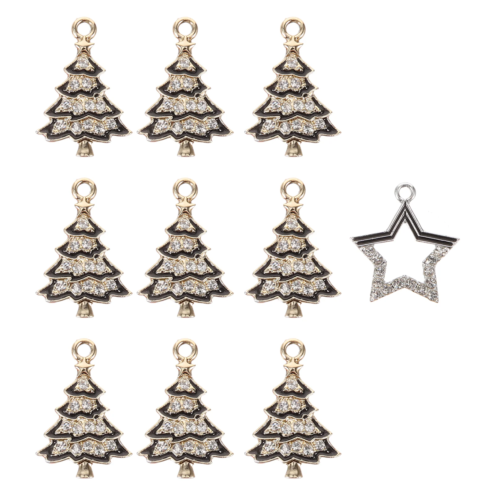 

Merry Christmas Charm Tree Ornaments Bracelet Making Metal Charms Rhinestones Alloy Jewelry