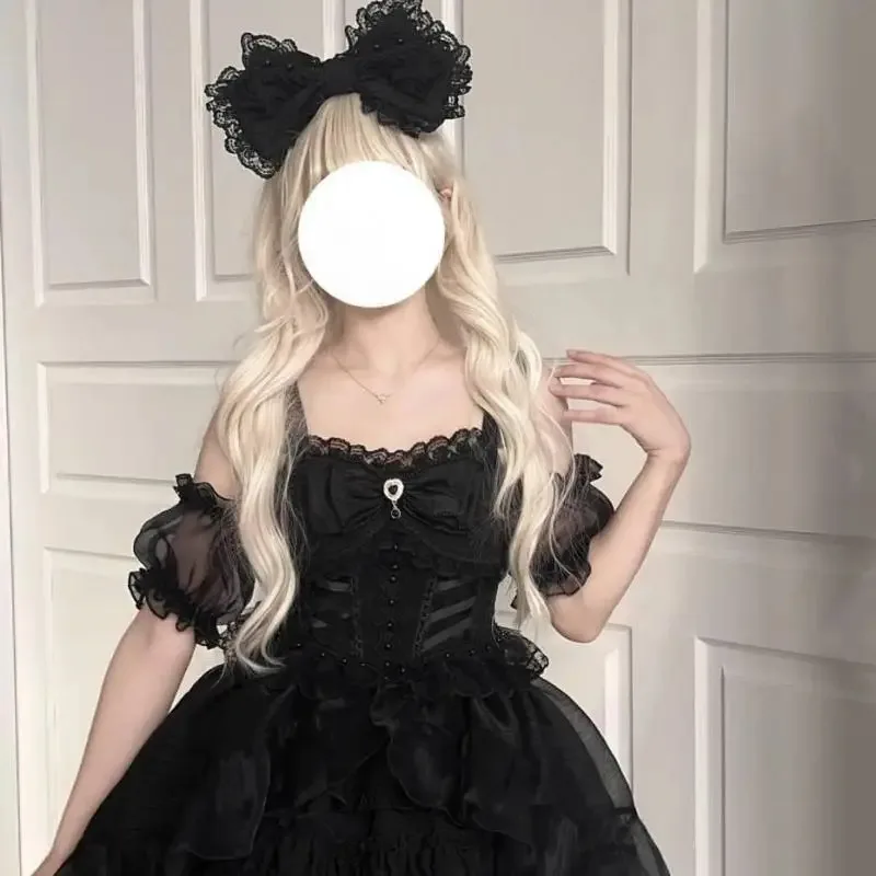 

ss232023 Новое оригинальное японское винтажное летнее платье в стиле Харадзюку, милое кавайное платье Лолиты, костюм принцессы, элегантное милое чаепитие Y2k Fashio