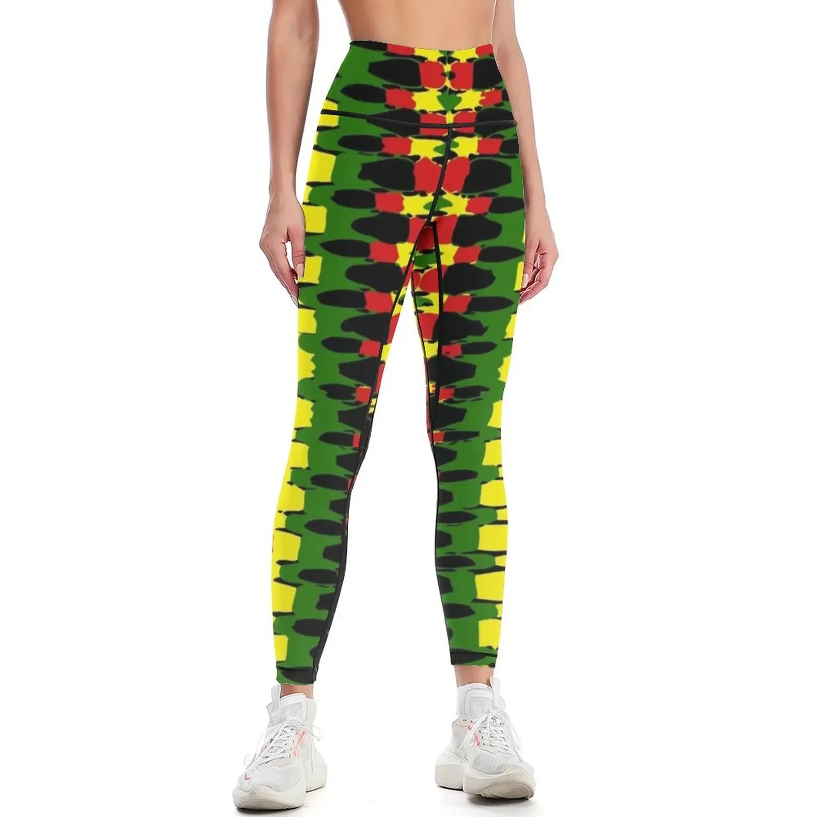 Rasta Tie Dye Stone Leggings Women's sports sportswear gym Womens Leggings