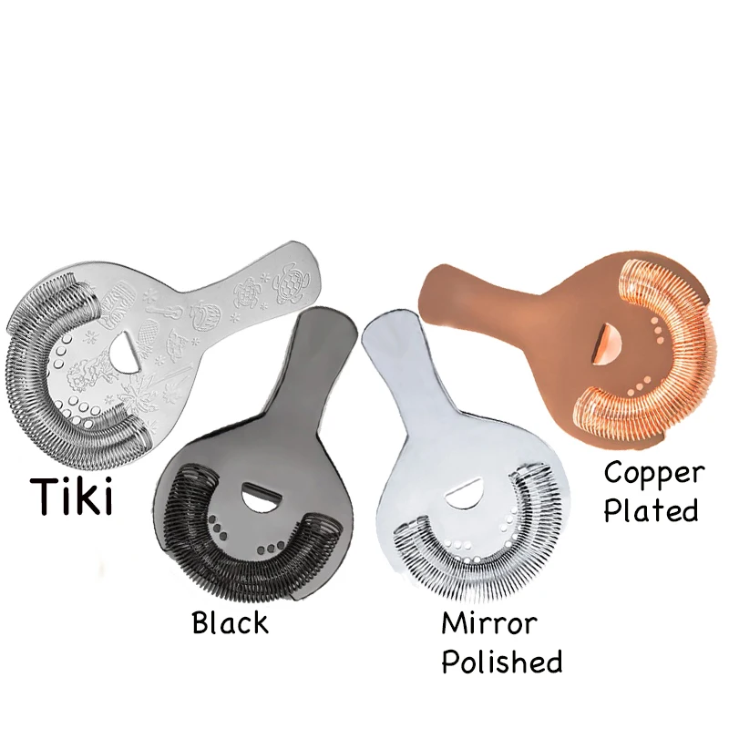 

4 Different Surface Finish Cocktail K Stainless Steel Hawthorne Strainer For Cocktail Drink Bar Tool