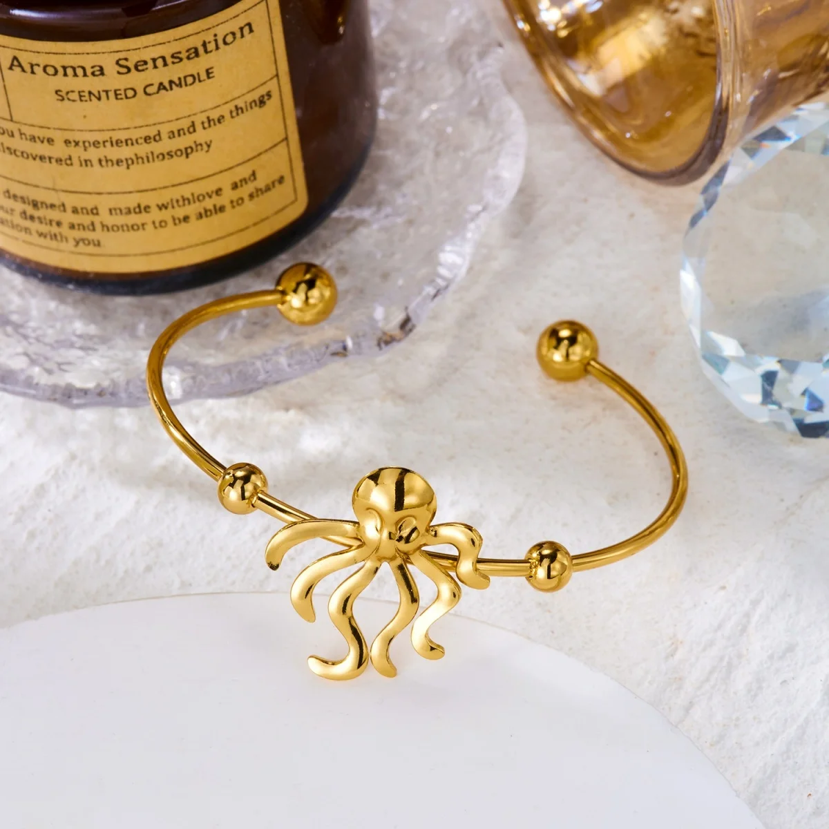 Einfache Edelstahl-Sonnenarmbänder für Damen und Herren, Gänseblümchen-, Muschel-, Spiral-, Oktopus-, Schildkröten-Armreif, Ozean-, Strand-, Urlaubsschmuck – Detail 35