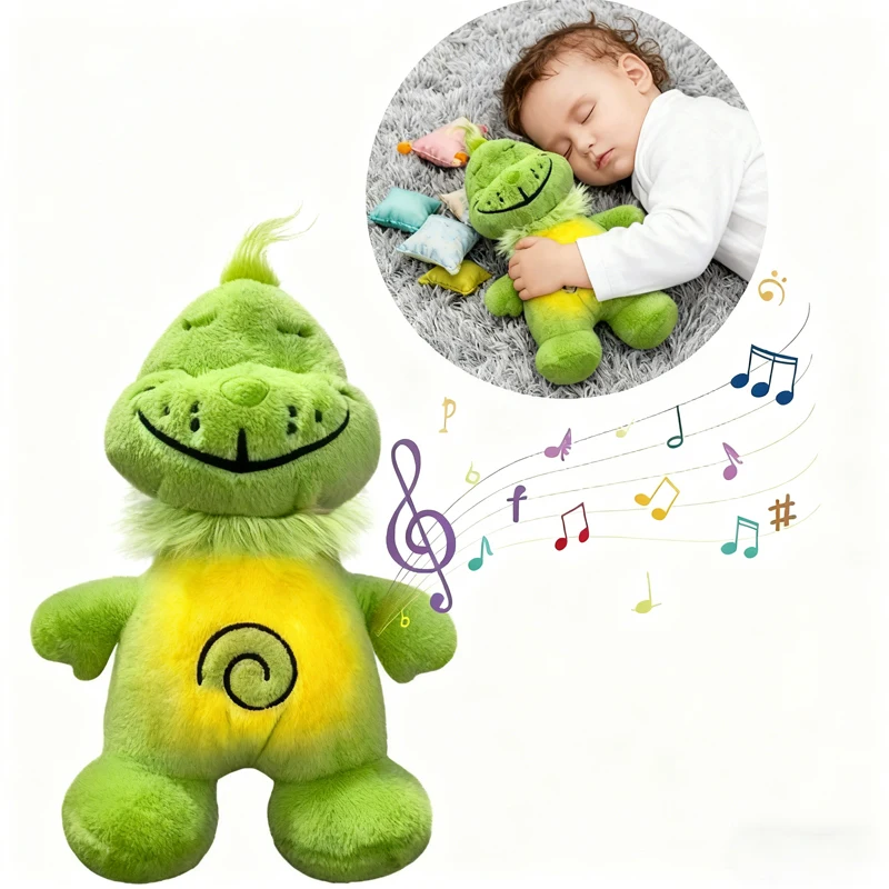 

Зеленый лохматый аниме Kawaii плюшевая игрушка Дыхательный компаньон каваи кукла светящийся живот чучело перифель праздничный подарок для детей;'