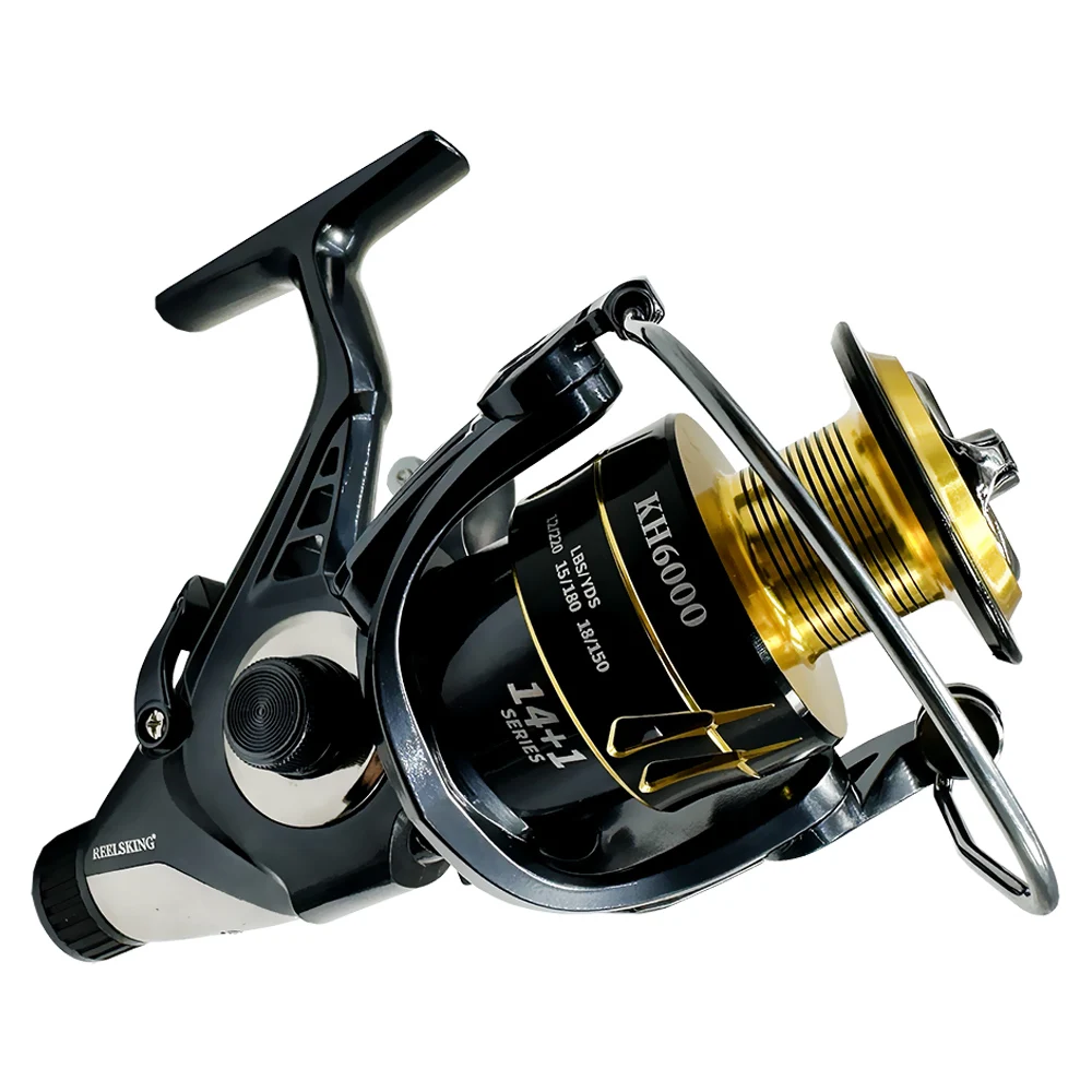 New Lightweight Double Brake Design Smooth Casting Fishing Reel Super Strong Carp Feeder Spinning Wheel 3000-6000 Series 5.2:1