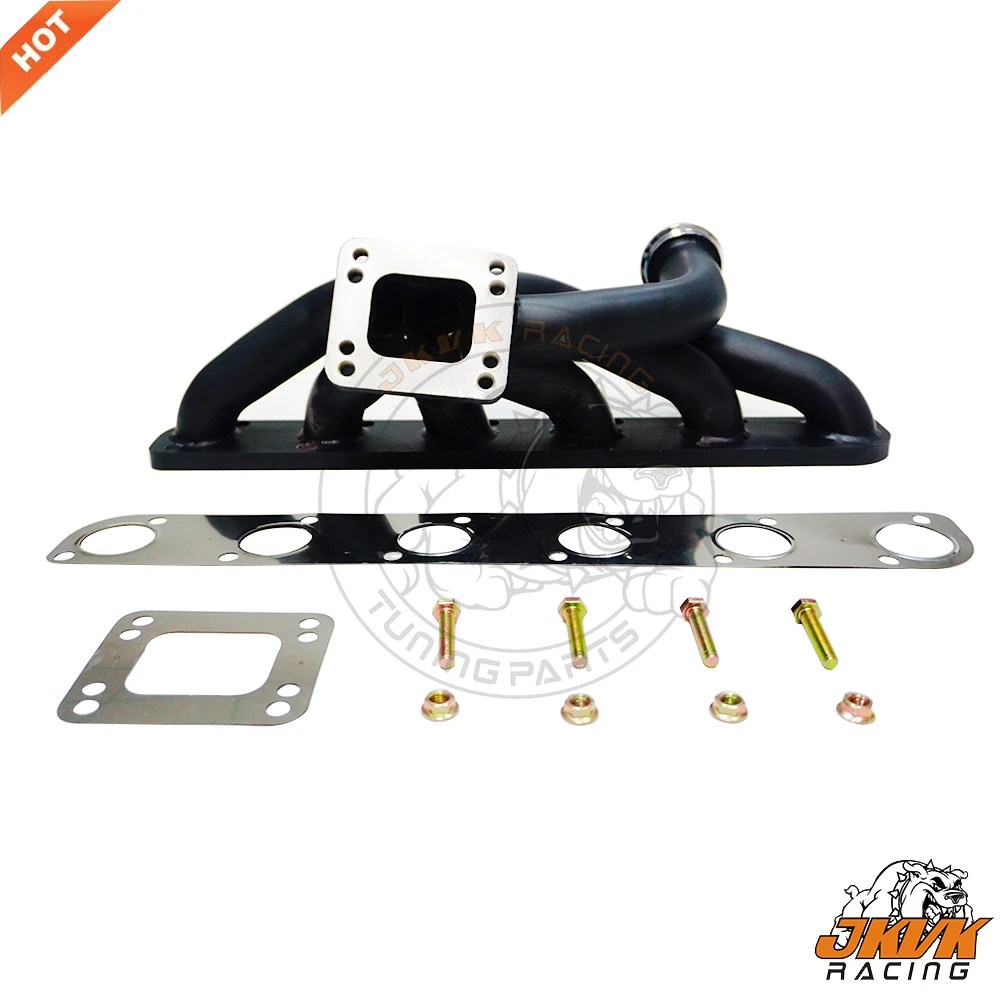 JKVK RACING Black Ceramic Coating SS304 3.0mm thick T3/T4 E30 E30ix E28 E34 E10 chassis  M20 turbo manifold