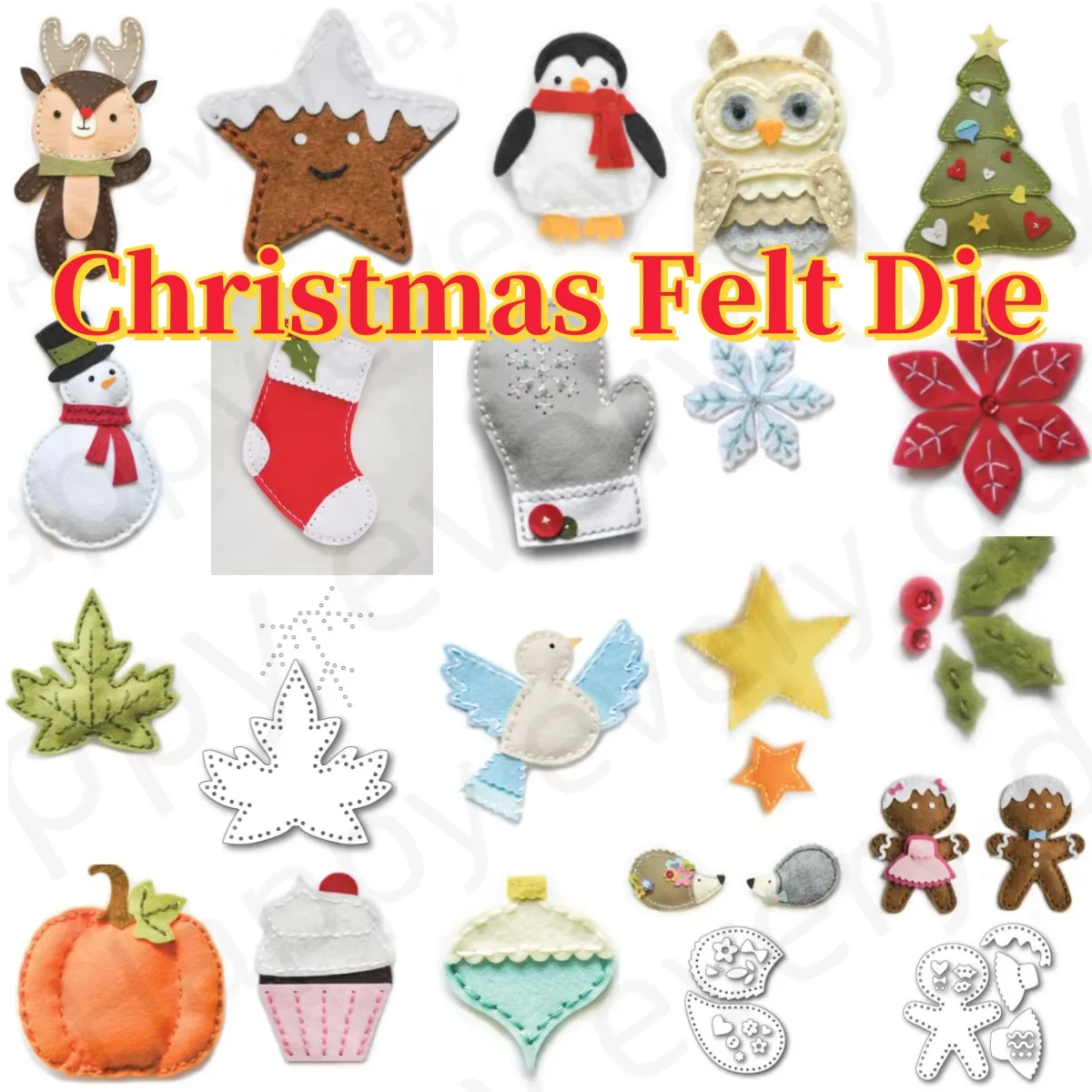 

New Christmas Felt Die Reindeer Snowman Gingerbread Metal Cutting Dies for DIY Decorating Scrapbook Paper Card Craft Supplies