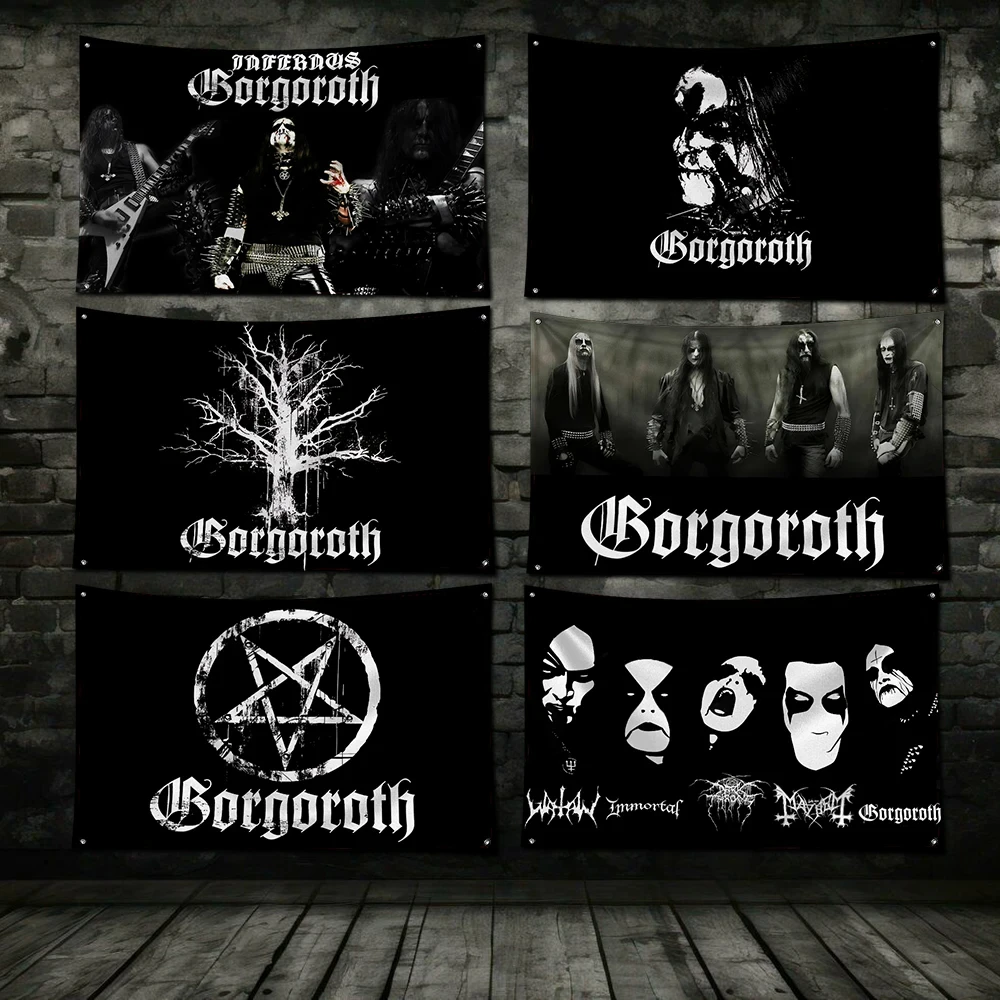 3x5 Ft S-Satan Black Metal Pentagram borgoroths Rovers  Racing  Flag Polyester Printed Cars Flags for Room Garage Decor