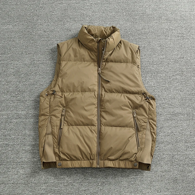 

Trendy 90% down ex Vest 2024 New Autumn Winter Warm Faion Splicing Workwear Svel Jaet Straight Tube Nylon