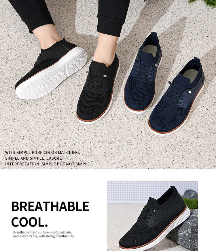 Atmungsaktive Freizeitschuhe für Herren im Frühling und Herbst, Mesh-Sportschuhe, weiche Sohle, rutschfest, One-Step-Dad-Schuhe – Detail 4