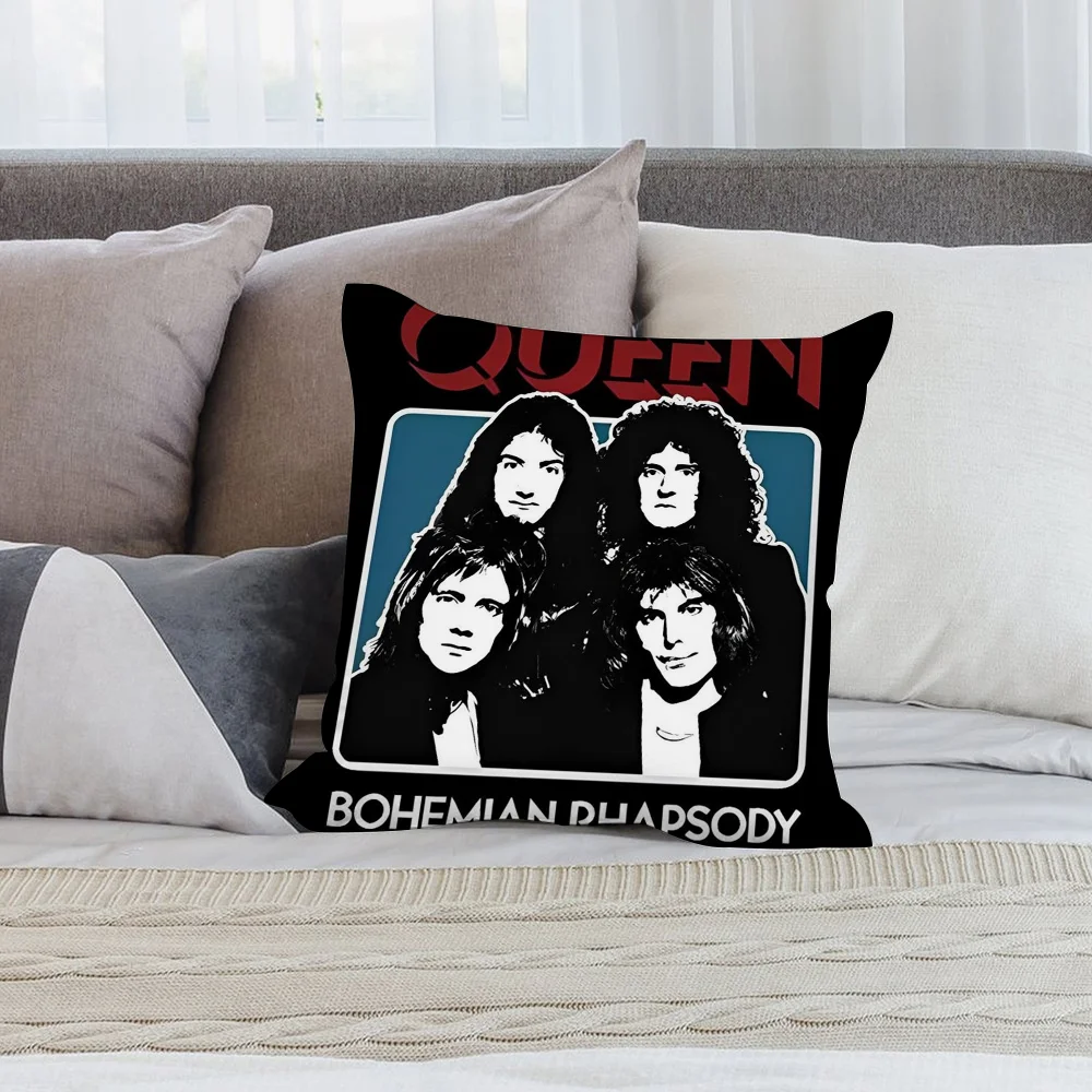 Rock Queen BandS Pillow Case Short Plush Sofa Decorative Gift Home Double-sided Printing Cushion