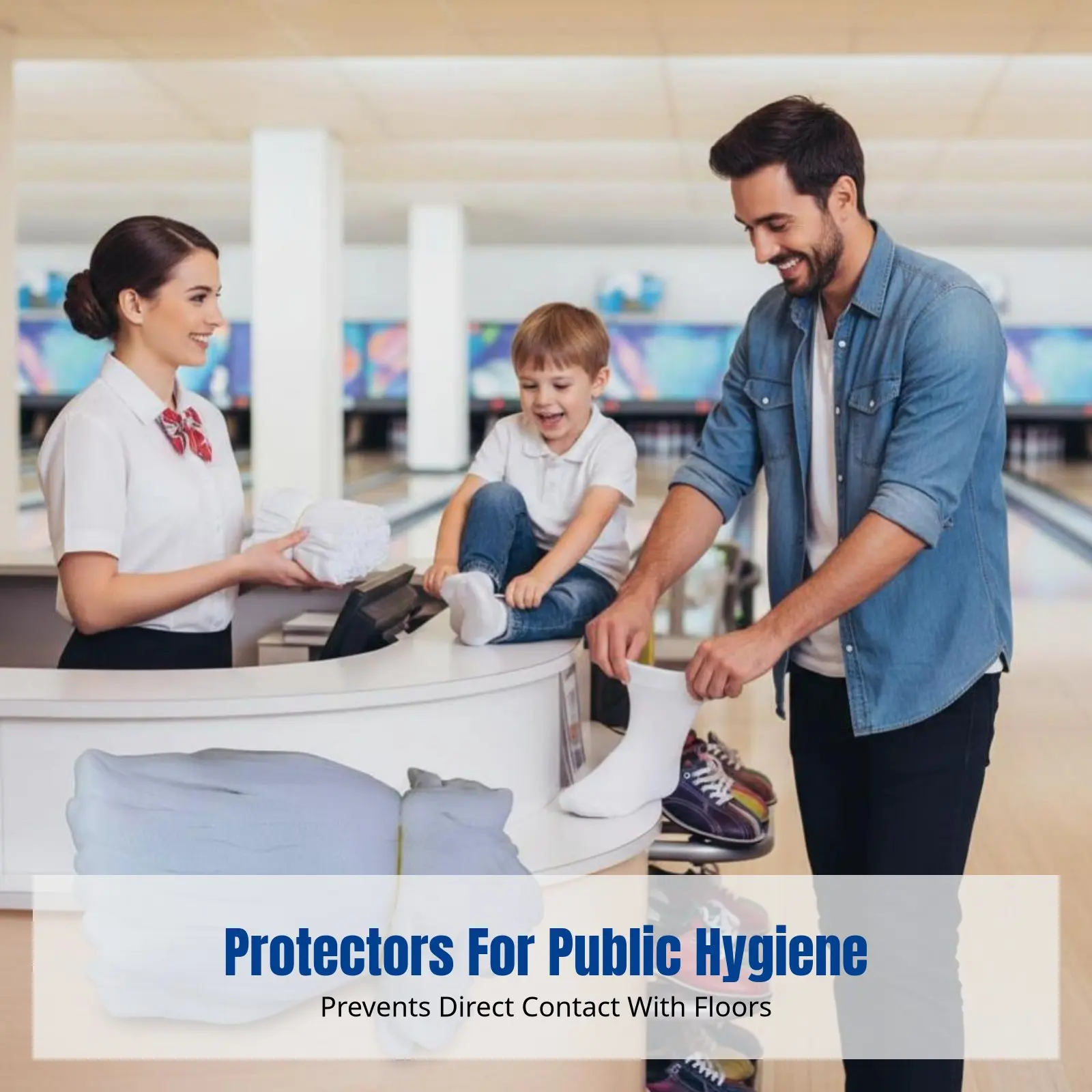 

Hygiene Sock Protectors for Shoe Fitting, Skating Rink, Early Education, Kids Playground, Bowling Alley, Unisex, Factory Supply