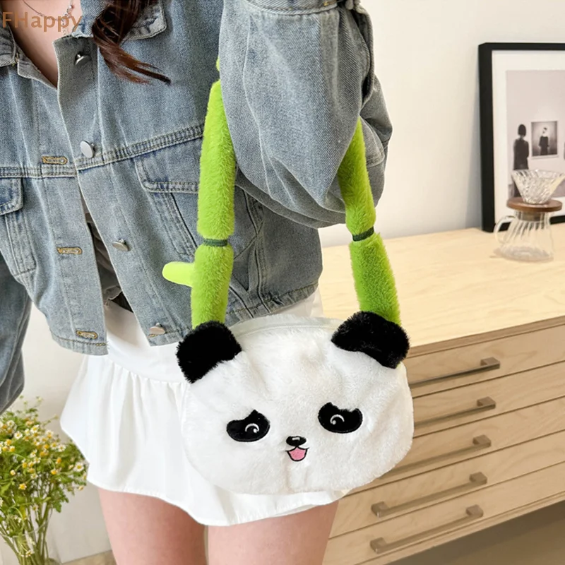 Tas selempang serbaguna boneka genggam kartun Panda