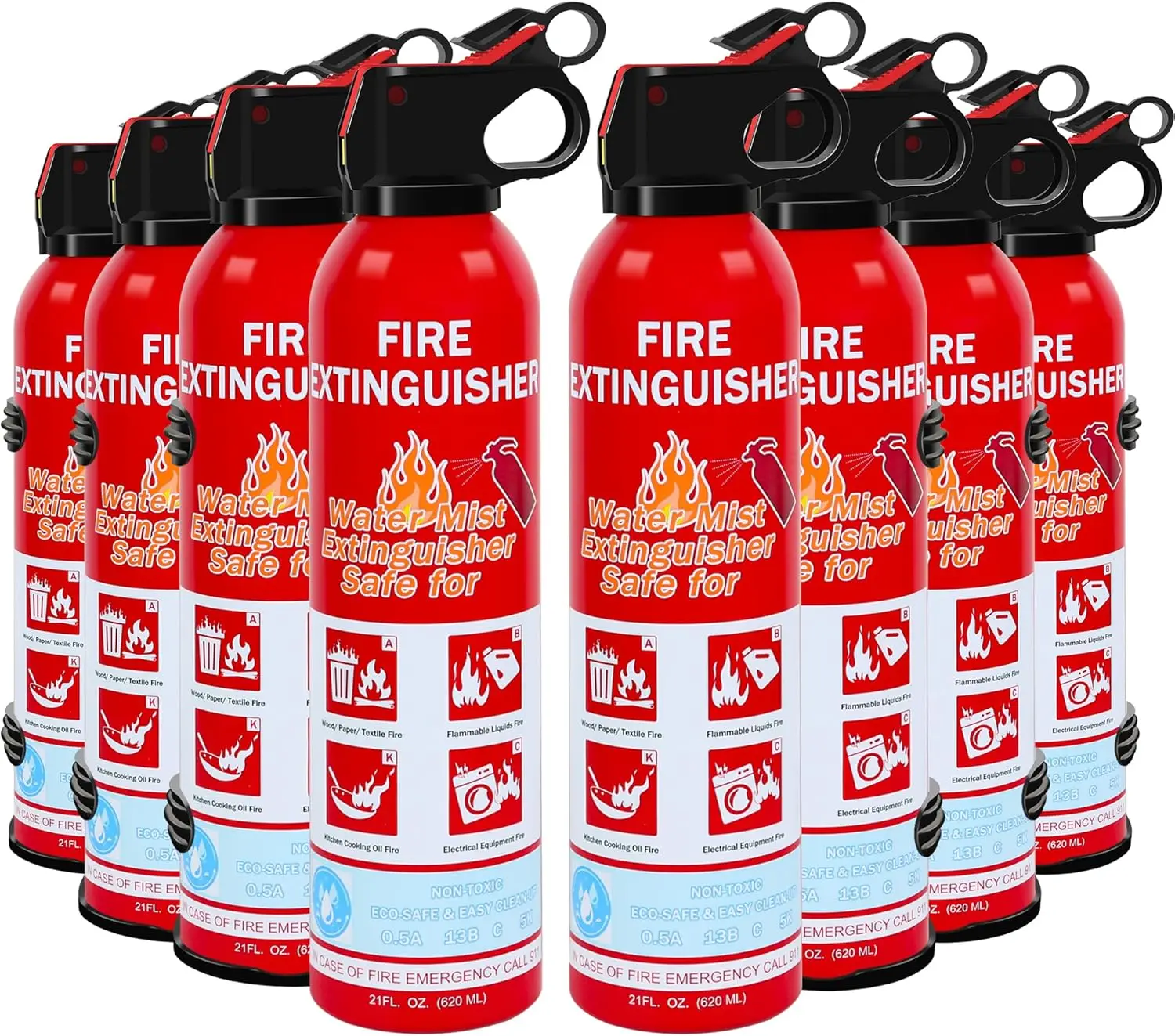 

Compact ABCK Fire Extinguisher for Home, Kitchen, Car & Grill - Portable, Non-Toxic, Easy Clean