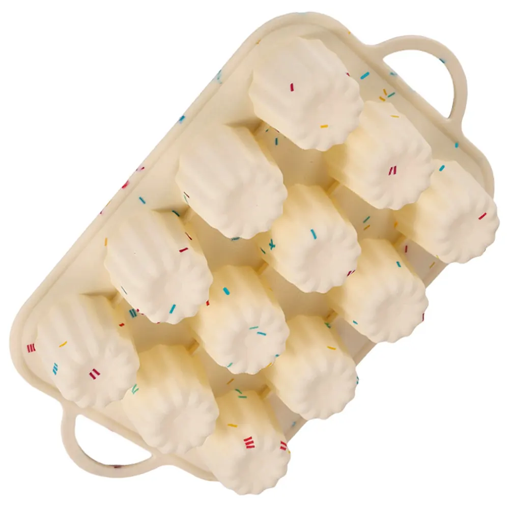 Silicone Cake Mold Mini Lace Edge Round Column Muffin Pan Colorful Dots Pattern Baking Tools For Cupcakes