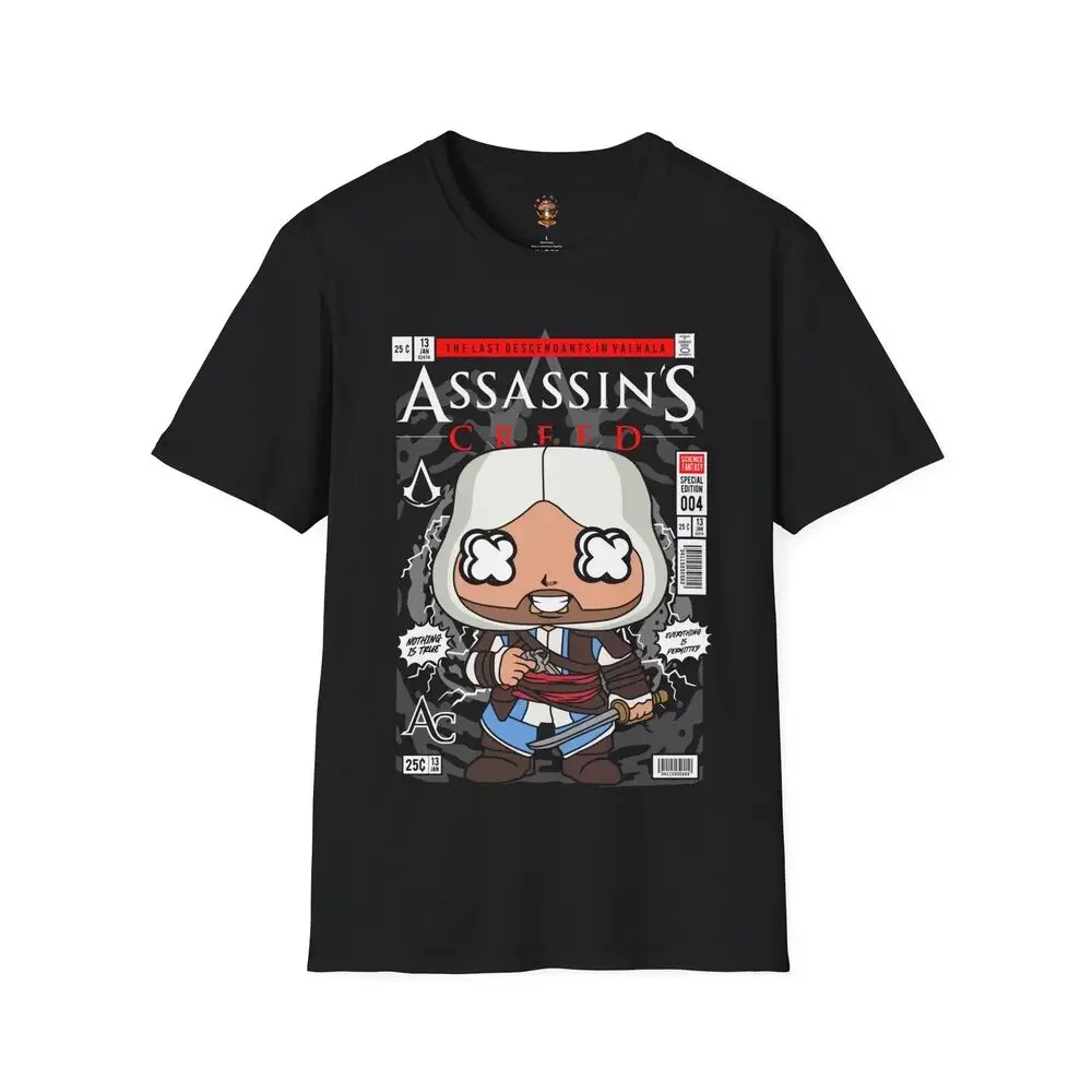 Funny Retro Style Funko Pop Style Assassins Lovers Gift Unisex Softstyle T-Shirt   High Quality 100%Cotton Short Sleeve