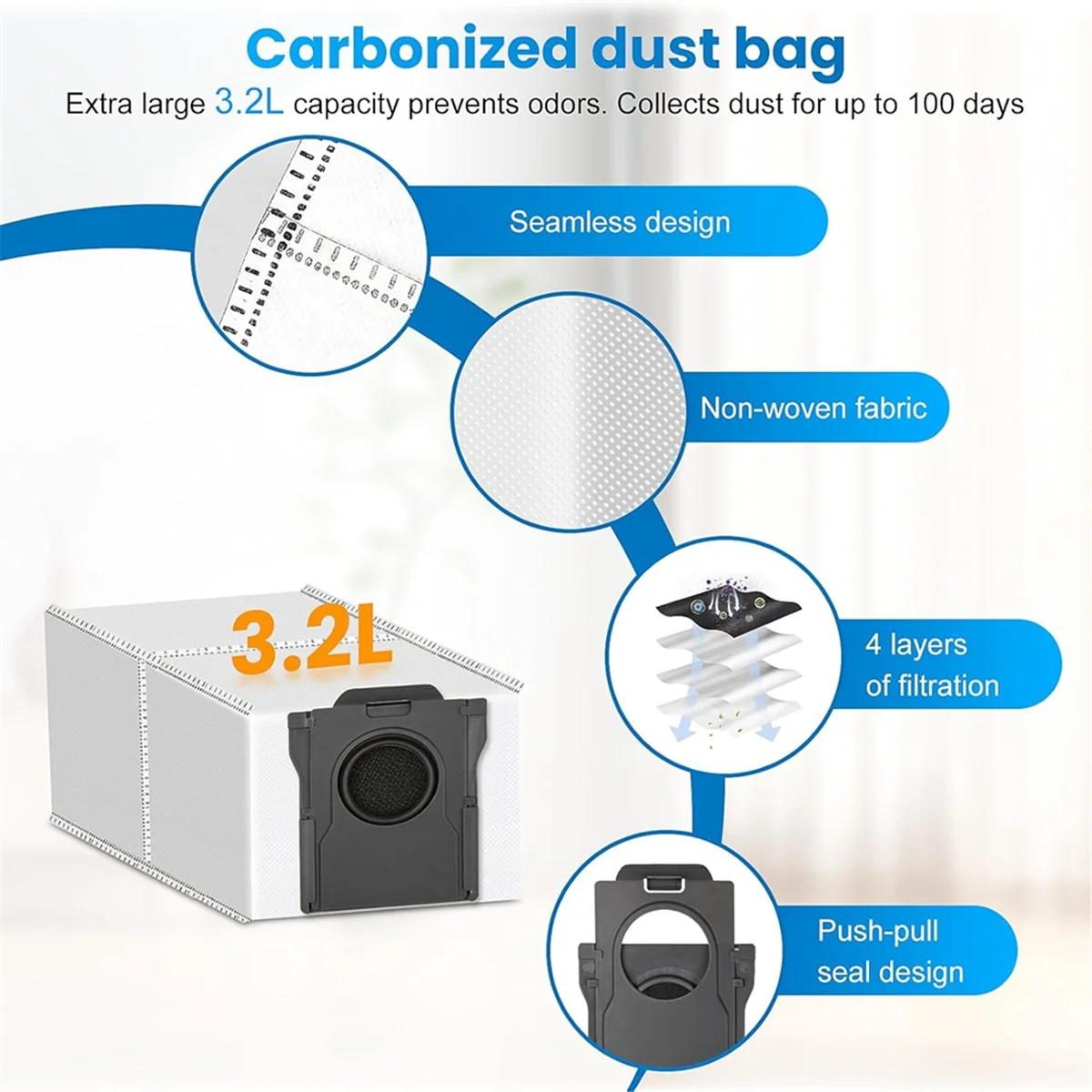 قطع غيار ساخنة لـ X50 Ultra Robot Vacuum Accessory Kit فرش جانبية رئيسية فلتر Hepa ممسحة أكياس غبار من القماش