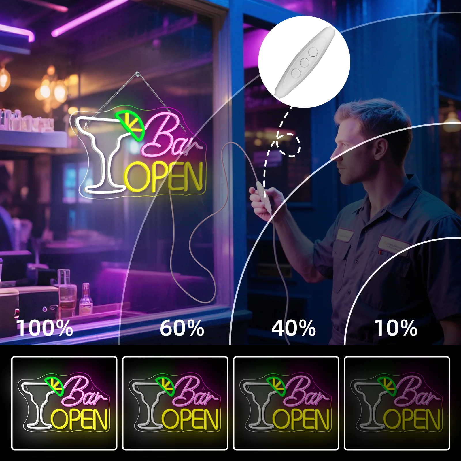 Bar Open Neon Signs Palm Tree Sign Beer For Beer Bar Coffee Cafe Club Store Home Pub Man Cave Summer Beach Party Business Decor