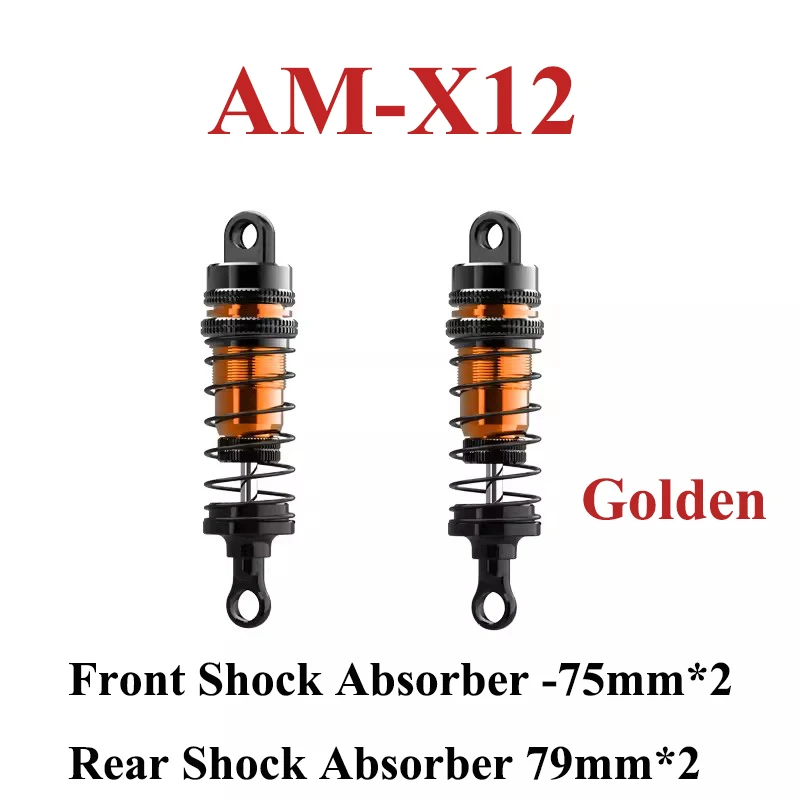 

AM-X12 RC Car Parts Oil Shock Absorber (including Ball Head) Front Shock Absorber -75mm*2 Rear Shock Absorber 79mm*2