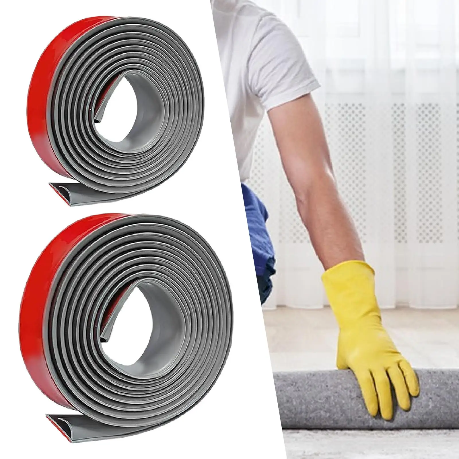 

Накладка на край ковров из ПВХ, режущаяся пороговая полоса для напольного шва, переходная для дверных проемов, ковриков и плитки