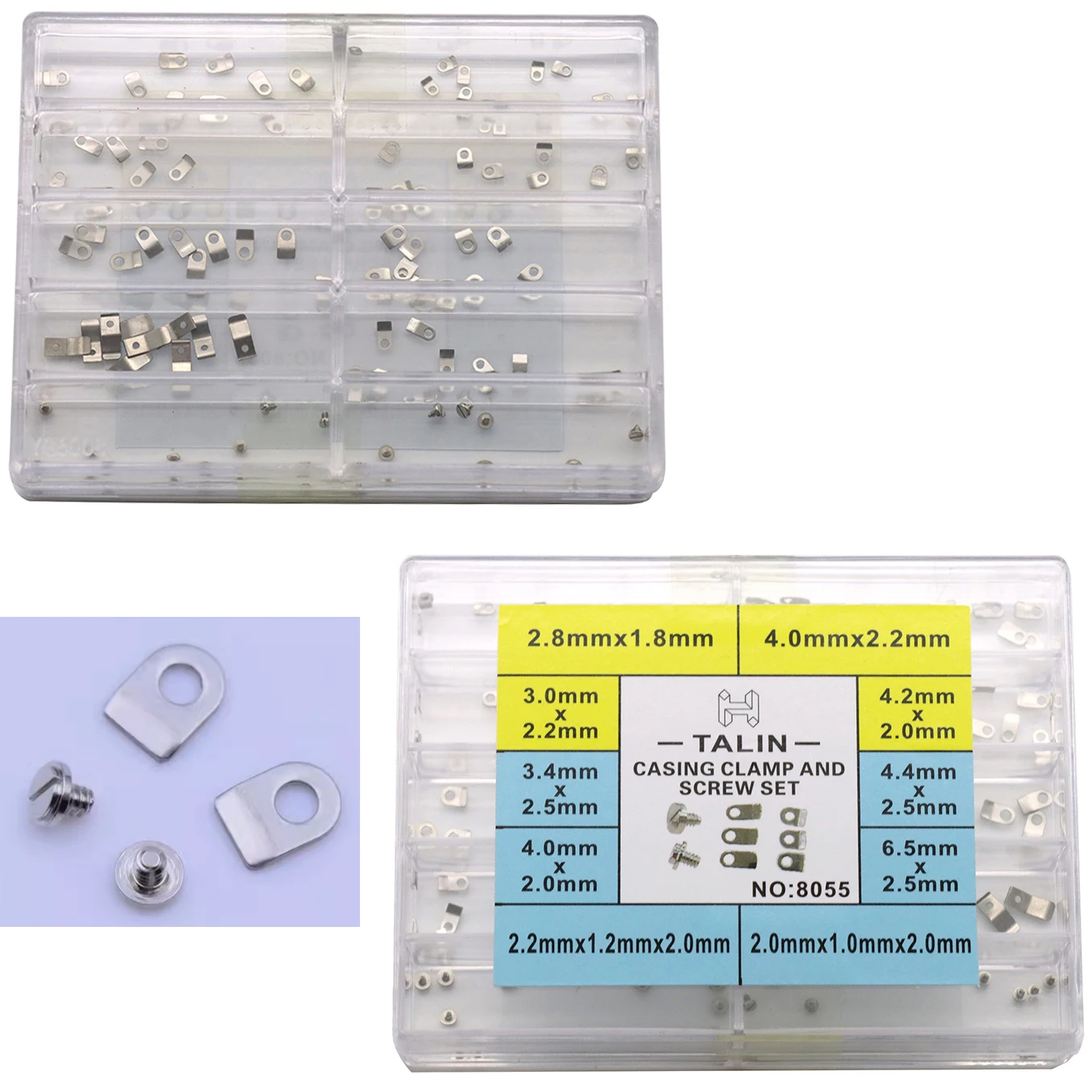 時計部品、ケース内ムーブメント固定用接続プレート、ムーブメントとケース固定用ネジ