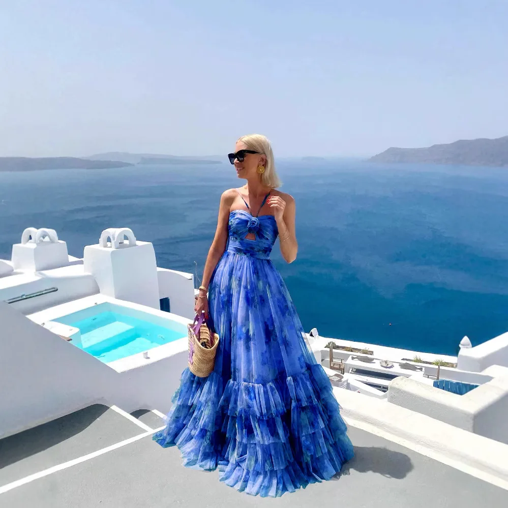

2025 Summer New French Vacation Style Dopamine Style Strap Dress