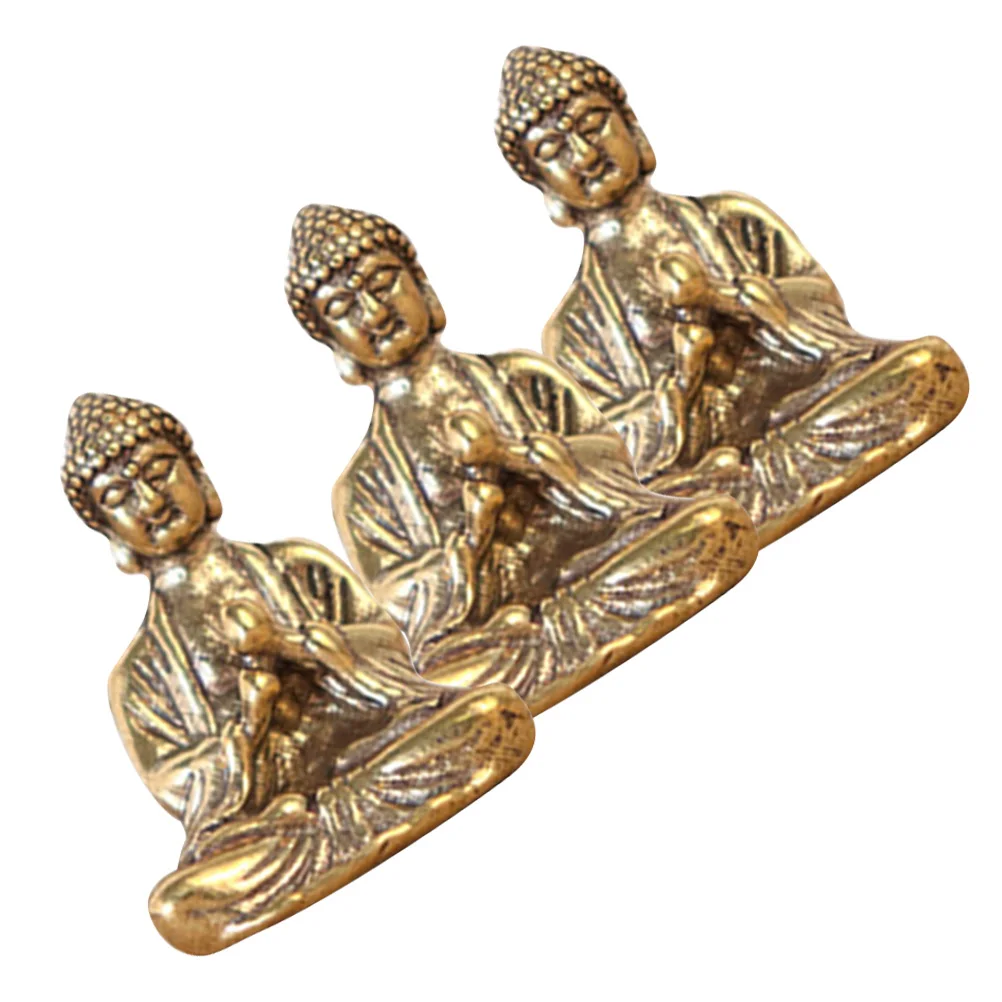 3 шт. мини-статуи Будды, домашний декор, орнамент Шакьямуни, настольная скульптура для офиса, гостиной, приборной панели автомобиля, латунное ремесло 3 шт. мини-статуи Будды, домашний декор, орнамент Шакьямуни, настольная скульптура для офиса, гостиной, приборной панели автомобиля, латунное ремесло