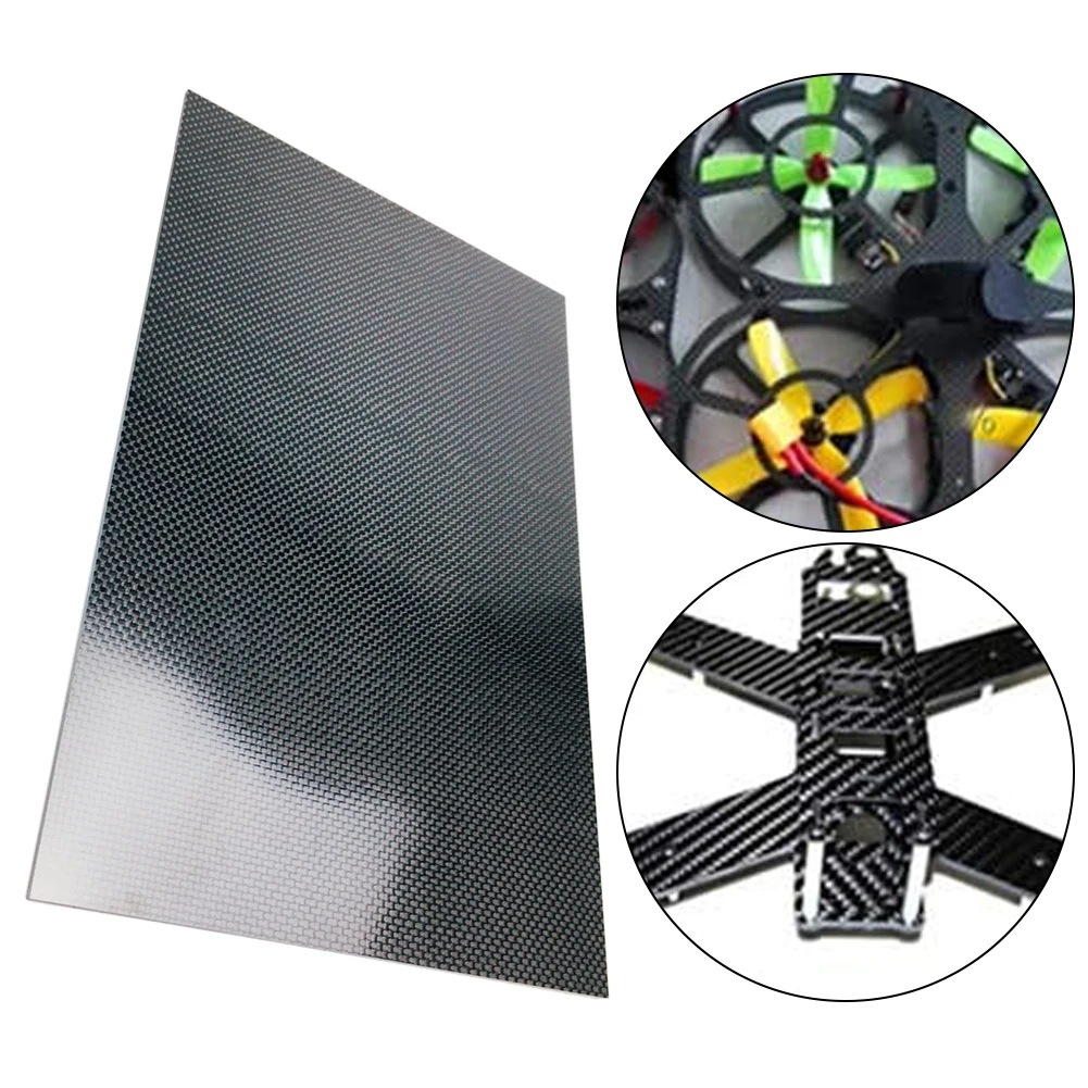 125mm X 75mm 3K Composite Hardness Material 0.5mm 1mm 1.5mm 2mm 3mm Thickness Twill Pure Carbon Panel Board for RC Model