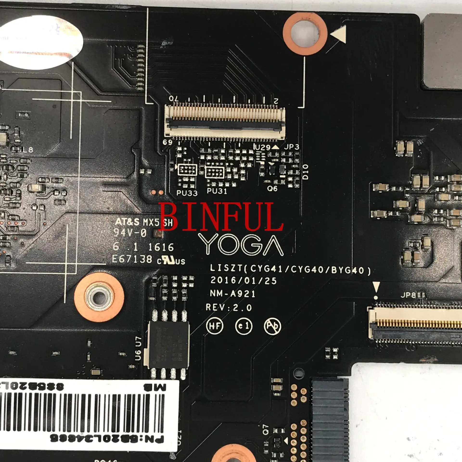 CYG41 CYG40 BYG40 NM-A921 Für YOGA 900-13ISK2 900 Laptop Motherboard 5B20L34661 5B20L34661 5B20L34662 W/ i7-6560 CPU 8 GB Getestet