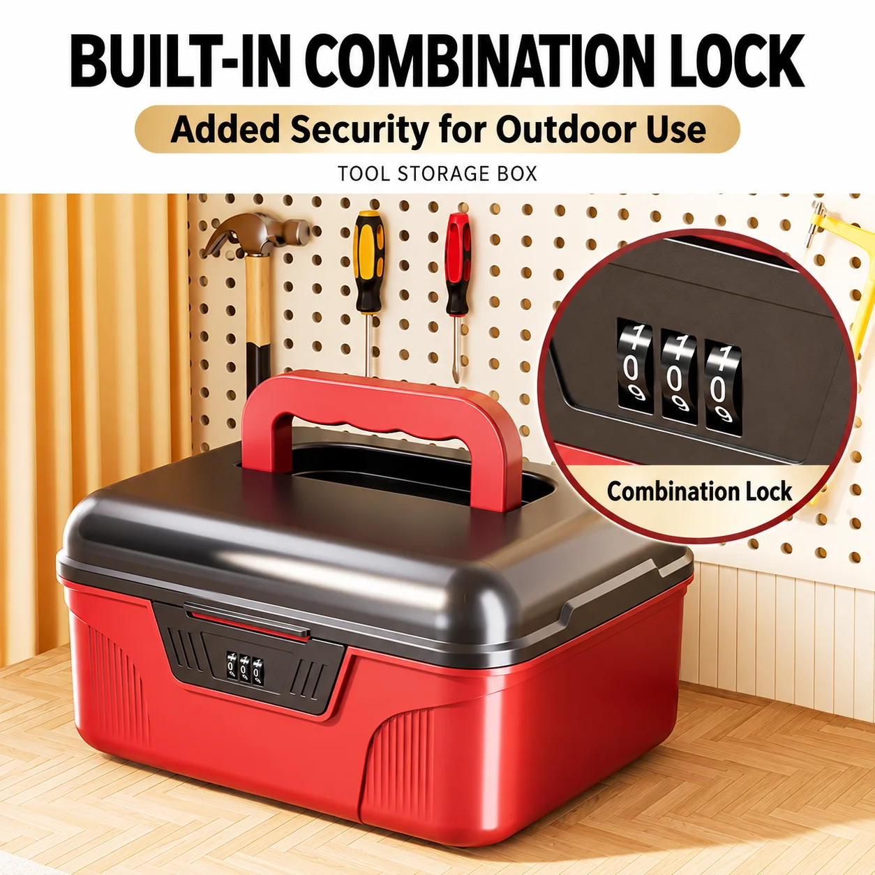 Large Capacity Toolbox With Handle Lid Password Storage Box Handheld Stackable Car Organizer for Sundries Tools Box 공구함