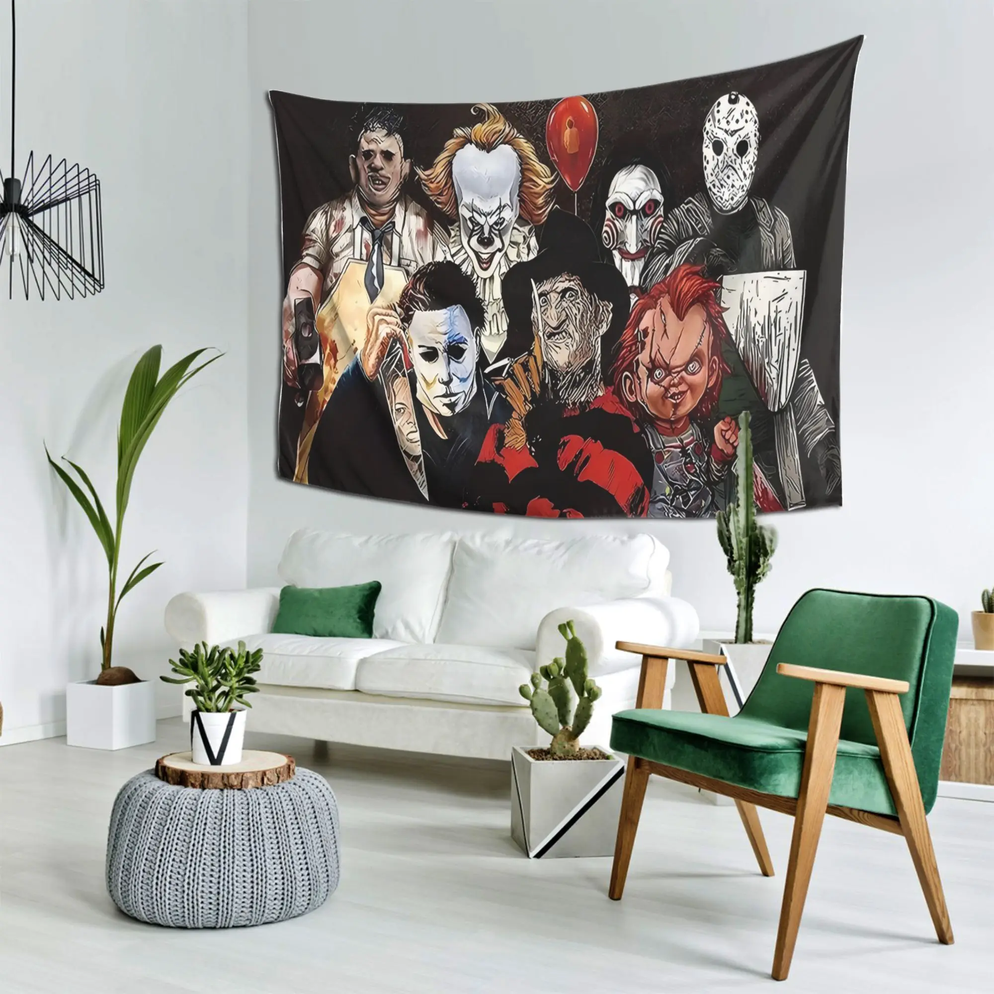 هالوين نسيج الجدار الشنق شخصيات الرعب مخيف الجدار الشنق غرفة الديكور عناصر مخدر جدار السجاد جدار النسيج #5