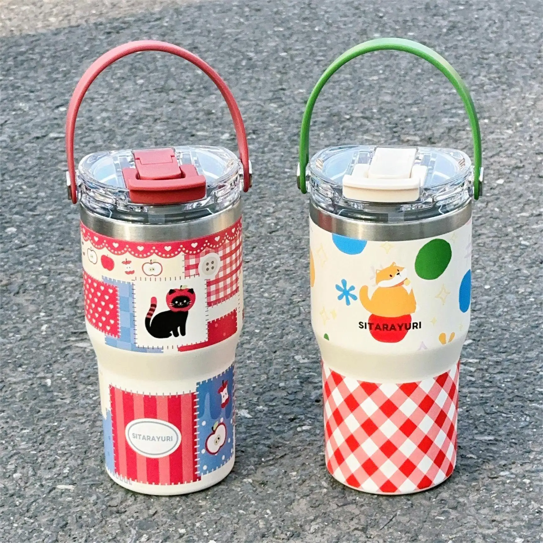 

Cartoon Large-capacity Double-drinking Cute Insulation Cup Car Water Cup Portable Coffee Cups Drinkware