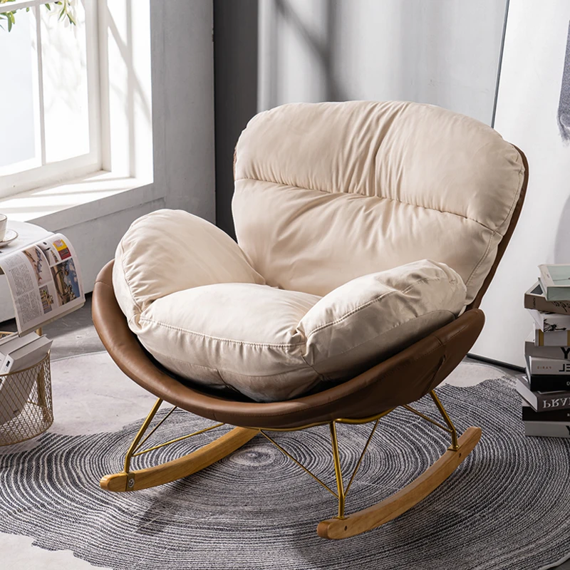 White Reading Modern Chair Living Room Ergonomic Hotel Nordic Rocking Chair Floor Relax Design Fauteuil Salon Home Furniture