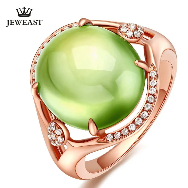 

LSZB Natural Grape stone 18K Pure Gold 2023 New Hot Selling Top Ring Women Heart Shape Ring For Ladies Woman Genuine Jewelry