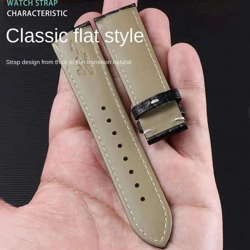 Universal Alligator Wristband Genuine Crocodile Skin Watchband For IWC Longines 18Mm 19Mm 20Mm 22Mm Black Brown Straps